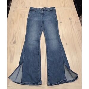 Sofia Jeans by Sofia Vergara Melisa Flare High Rise Side Slit Blue Jeans 10S